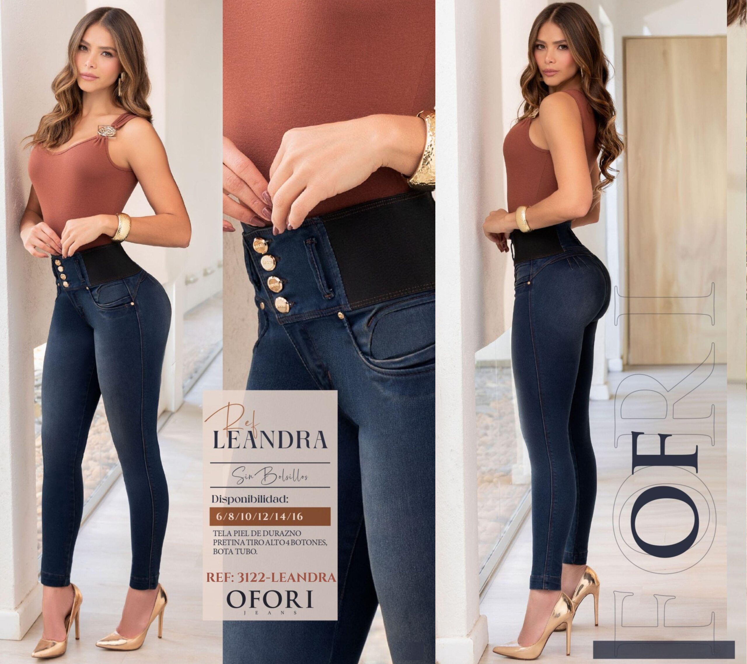 8521447 -3122-LEANDRA Jean Colombiano sin Bolsillos Push Up