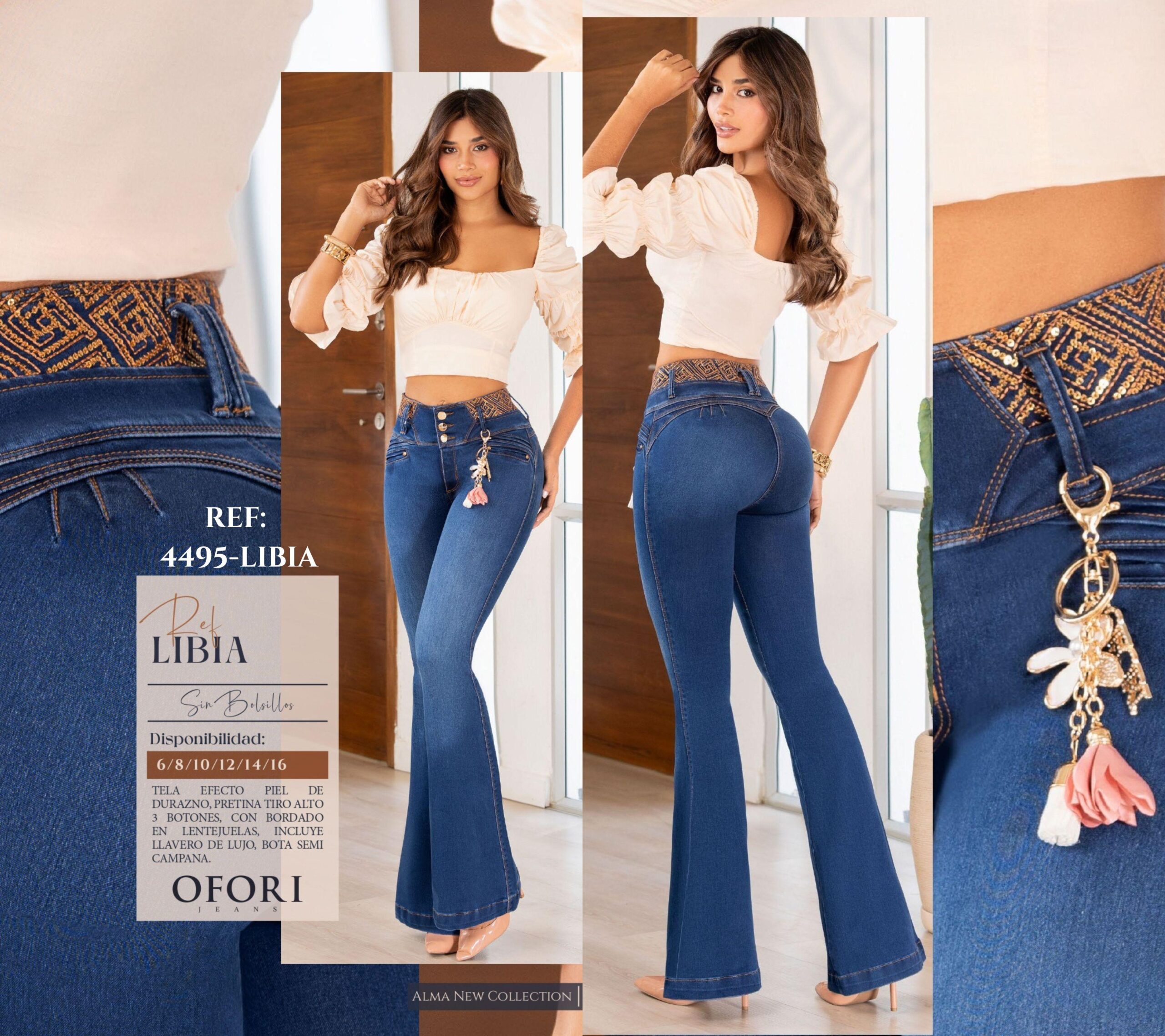 8521447 -4495-LIBIA Jean Colombiano sin Bolsillos Push Up