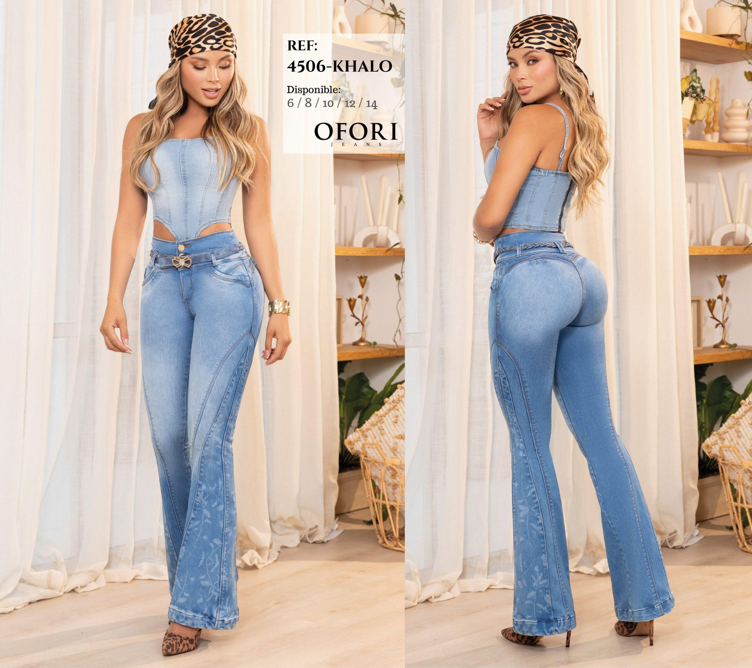 8521447 -4506-KHALO Jean sin Bolsillos Push Up