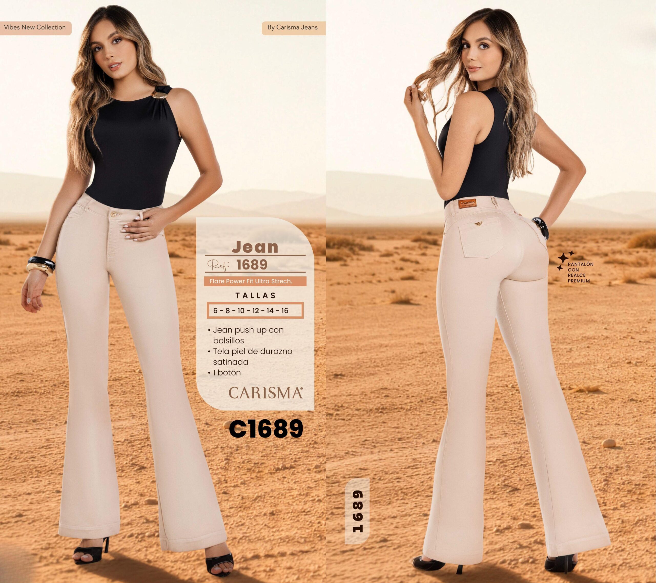 070 -C1689 Jean con Bolsillos Push Up